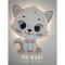 Kočička s fousky - dětská plynule stmívatelná LED lampička