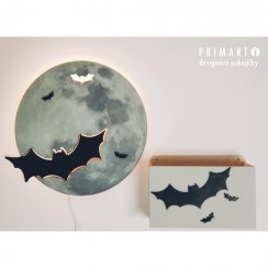 Lampička Měsíc s netopýry (Batman) - plynule stmívatelná